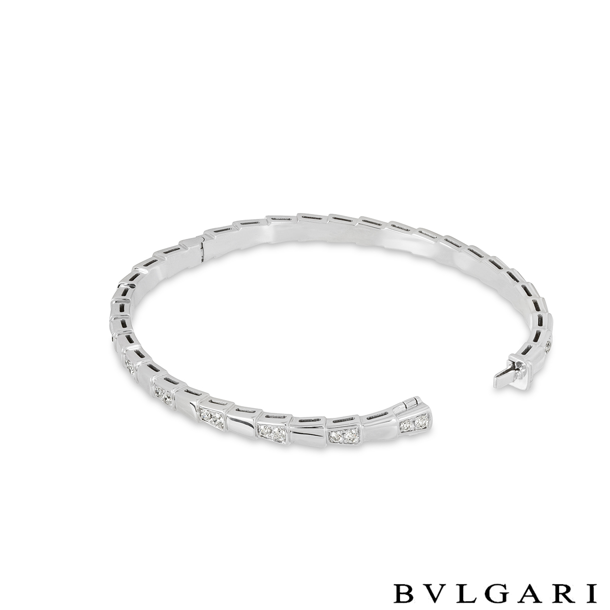Bvlgari White Gold Diamond Serpenti Viper Bracelet